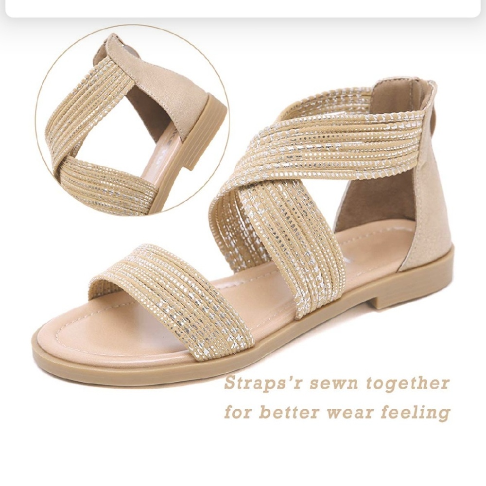 Strappy Open Toe Sandals Retro Style VSCO - Picture 1 of 8